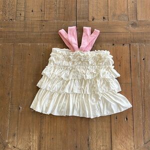 PixieLane cream layered ruffle top